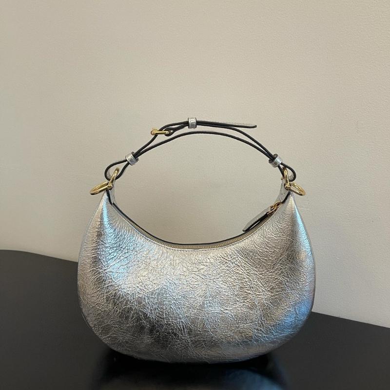 Fendi Clutches Shoulder Bag 8BR798 Oil Wax Silver